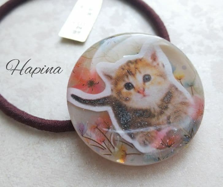 子猫ちゃんラウンドレジンヘアゴム