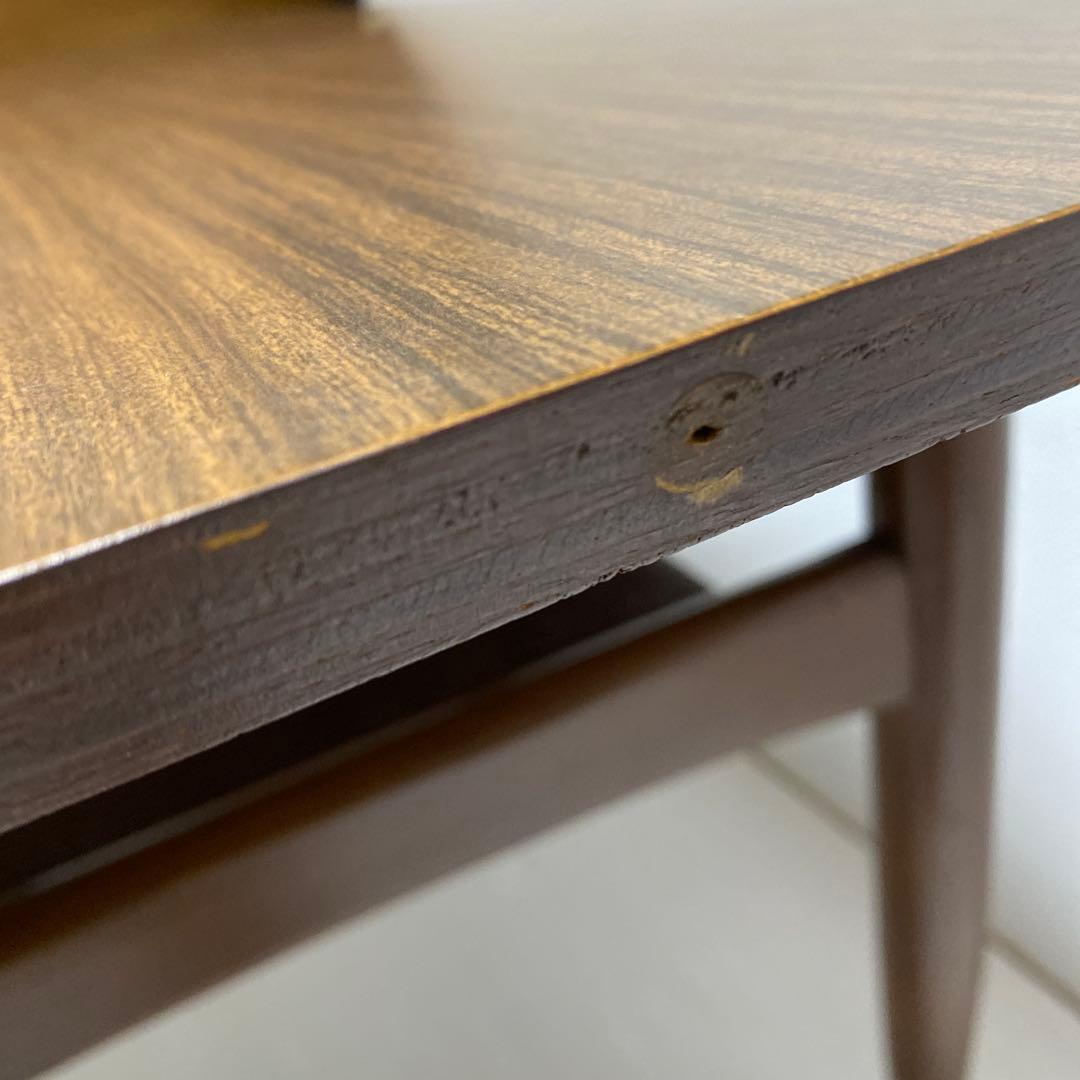 昭和レトロ コーヒーテーブル センターテーブル 応接テーブル 木製 棚付き 希少