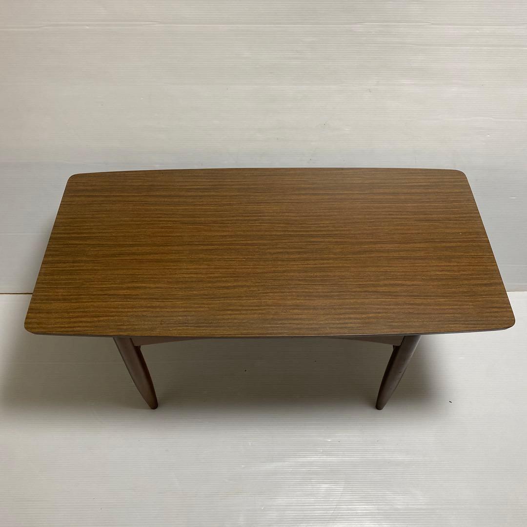 昭和レトロ コーヒーテーブル センターテーブル 応接テーブル 木製 棚付き 希少
