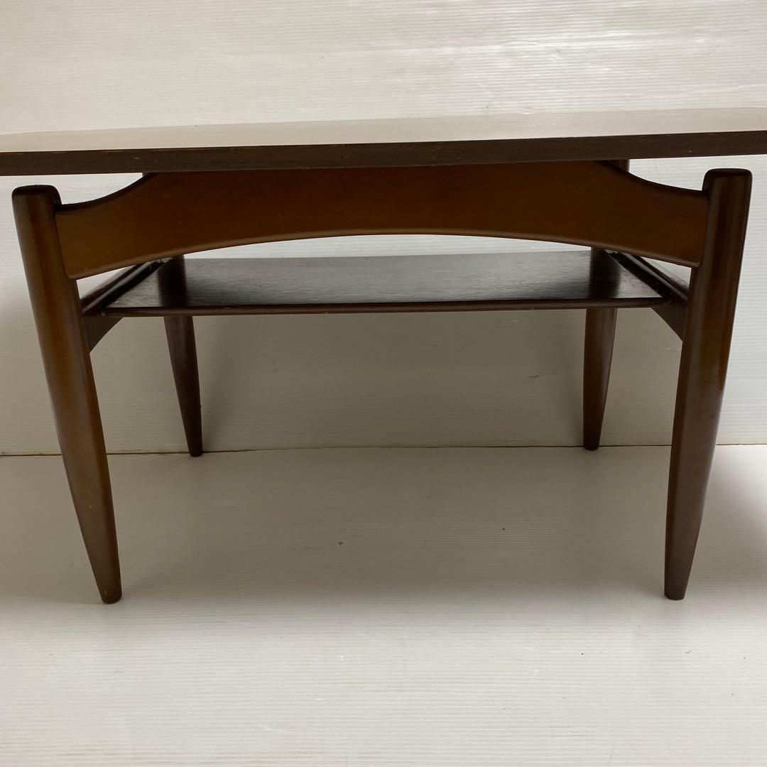 昭和レトロ コーヒーテーブル センターテーブル 応接テーブル 木製 棚付き 希少