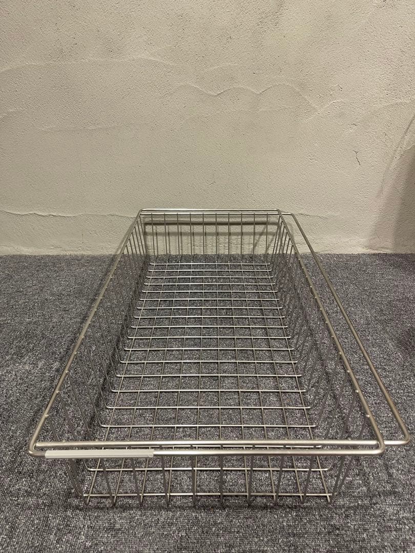 無印良品ステンレスユニットシェルフ追加用ワイヤーバスケット84cm2個セット