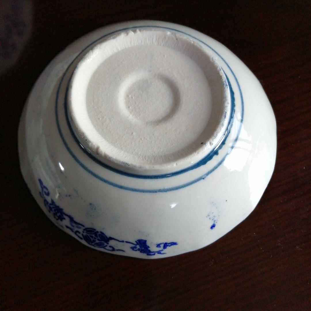 伊万里　紙摺印判染付膾皿　16客　15.5cm　明治〜大正期