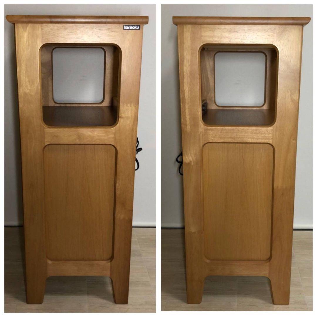 カリモク karimoku レンジ台 電話台 キャビネット ブラウン 天然木