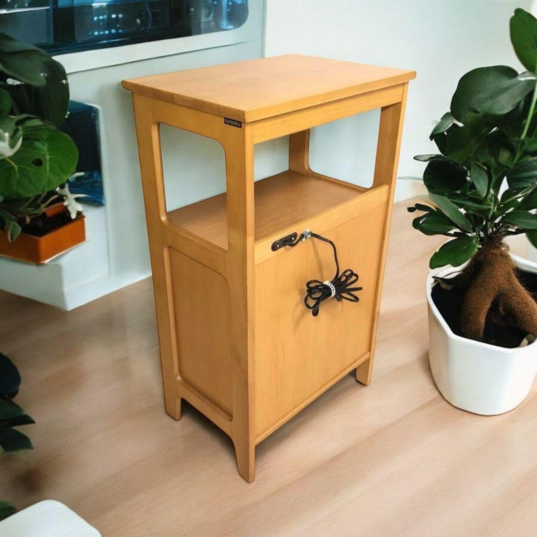 カリモク karimoku レンジ台 電話台 キャビネット ブラウン 天然木