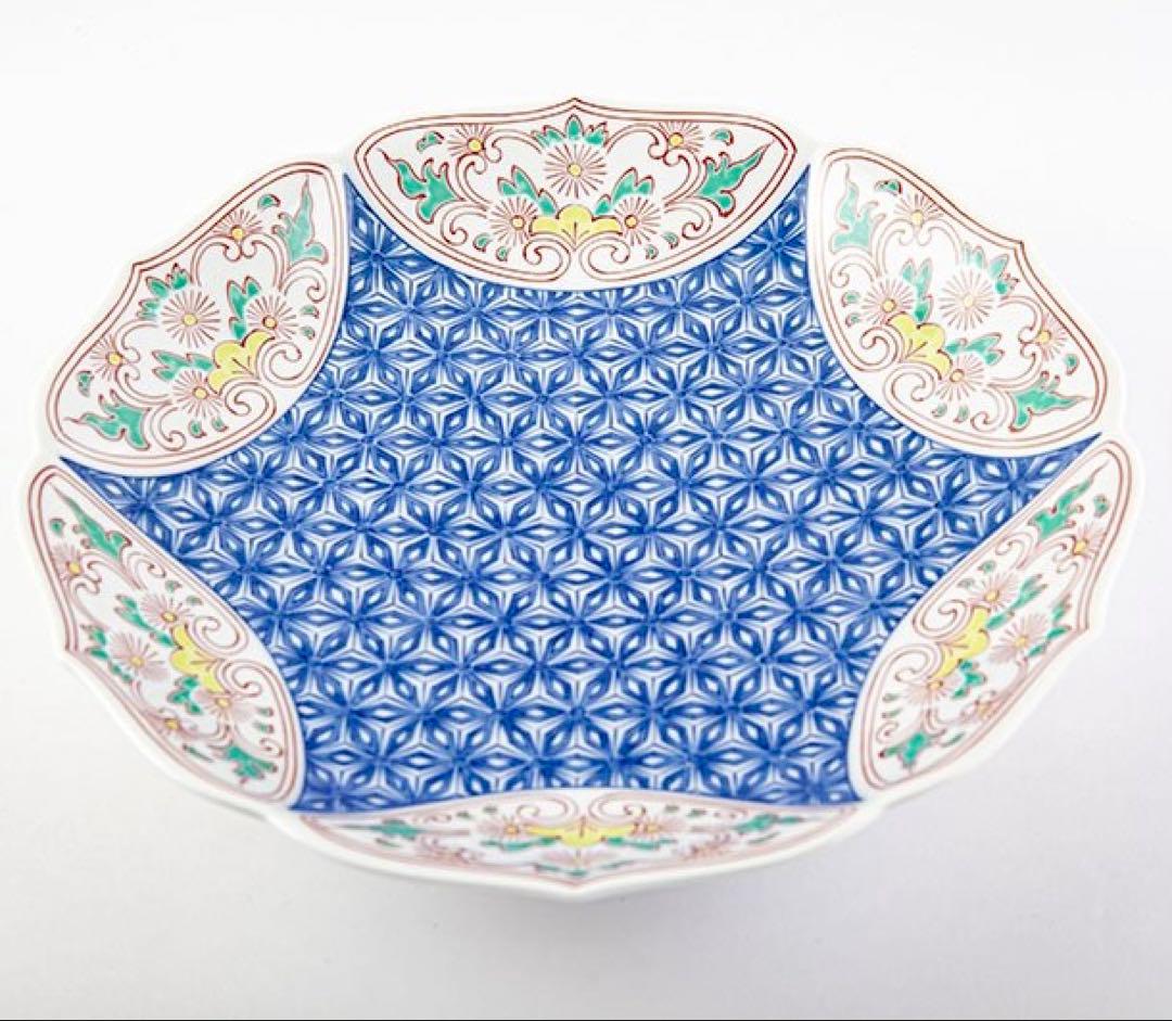 縁起物 新品 有田焼 其泉 盛皿 大皿 色鍋島 麻の葉地紋 桔梗縁 - メルカリ