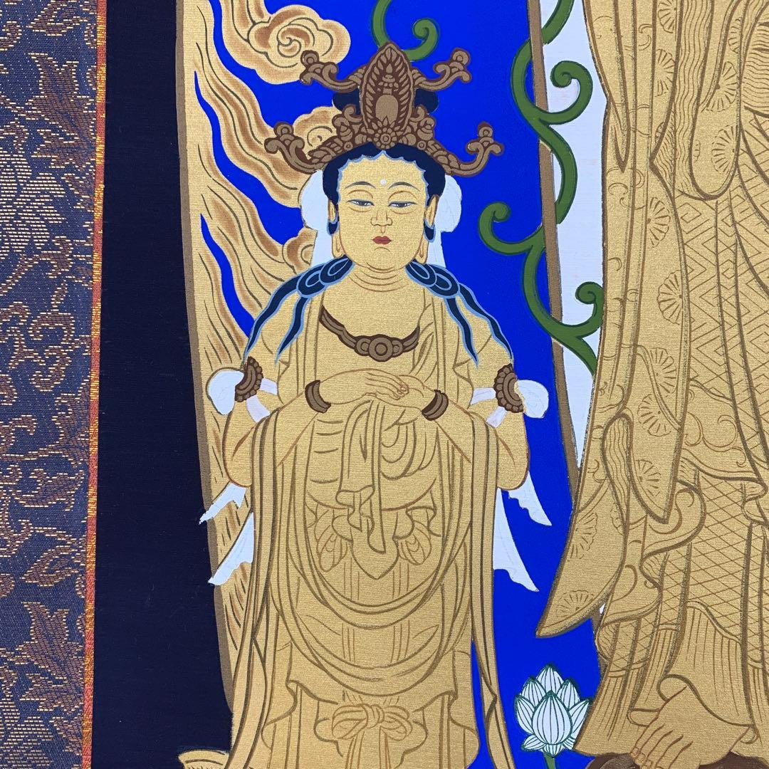美品 掛け軸 善光寺一光三尊如来御影 仏教美術 仏画 - メルカリ
