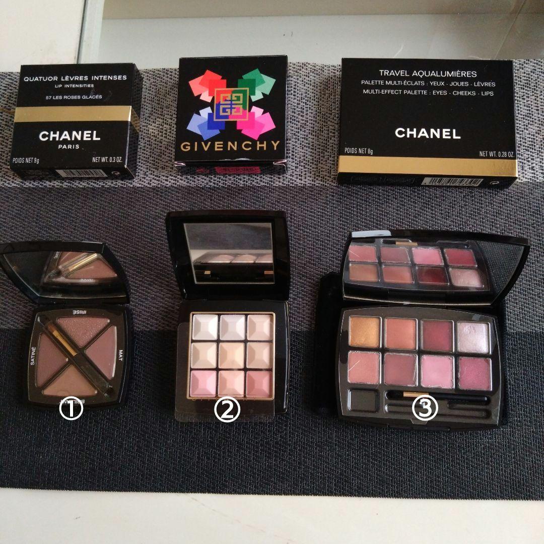 シャネル、イブサンローラン、ジバンシー等のコンパクト、香水、口紅などのセット売り