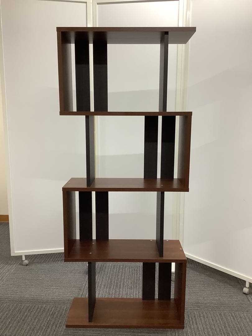 【引取限定】木製ジグザグラック オープンラック オープンシェルフ大