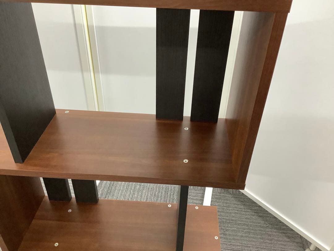 【引取限定】木製ジグザグラック オープンラック オープンシェルフ大