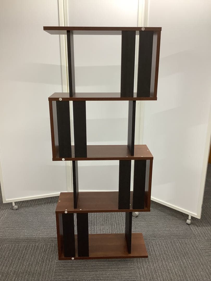 【引取限定】木製ジグザグラック オープンラック オープンシェルフ大