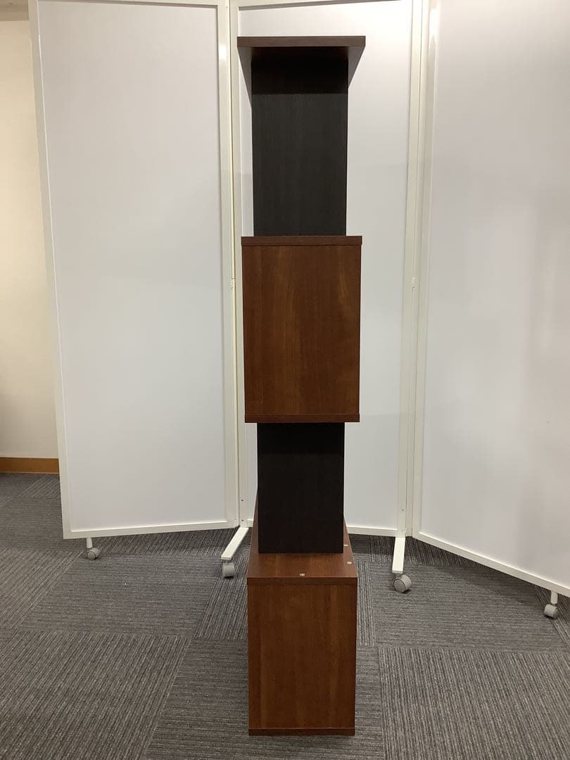 【引取限定】木製ジグザグラック オープンラック オープンシェルフ大