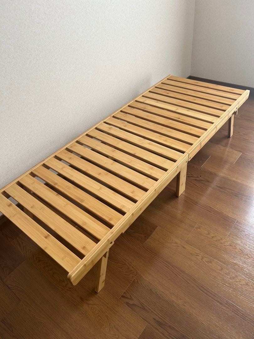 折りたたみ天然竹すのこベッド WABINE w180×d70cm