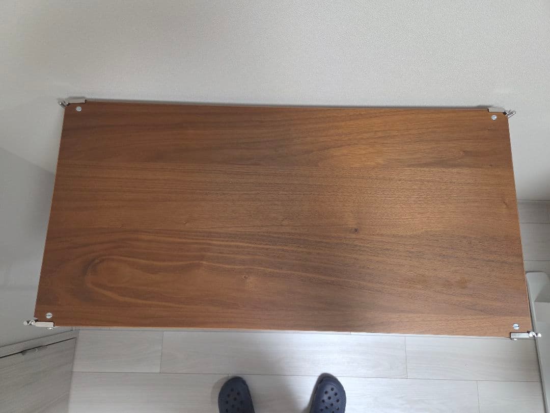 無印良品 ステンレスユニットシェルフ　ウォールナット材棚セット　ワイド　小