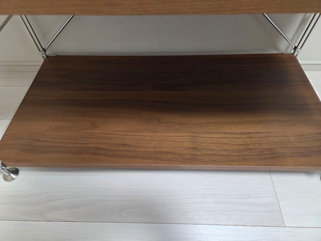 無印良品 ステンレスユニットシェルフ　ウォールナット材棚セット　ワイド　小