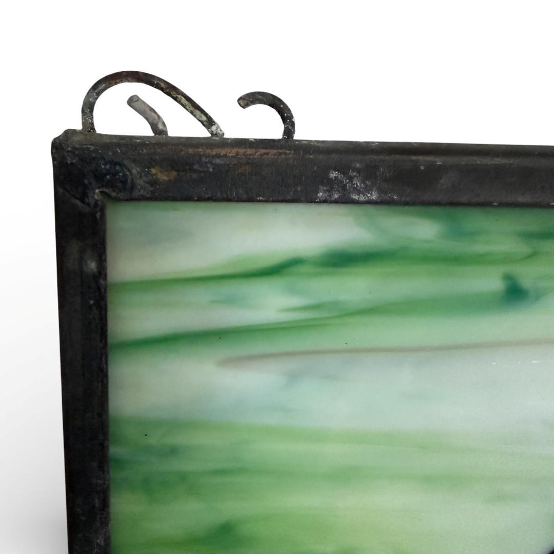 特大54cm ヴィンテージ ステンドグラス ライオン パネル 縁起物 風水