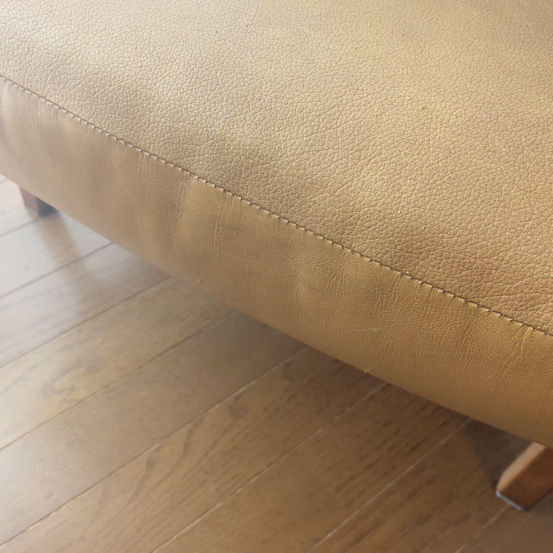 ブラウンレザー調 1人掛けソファ