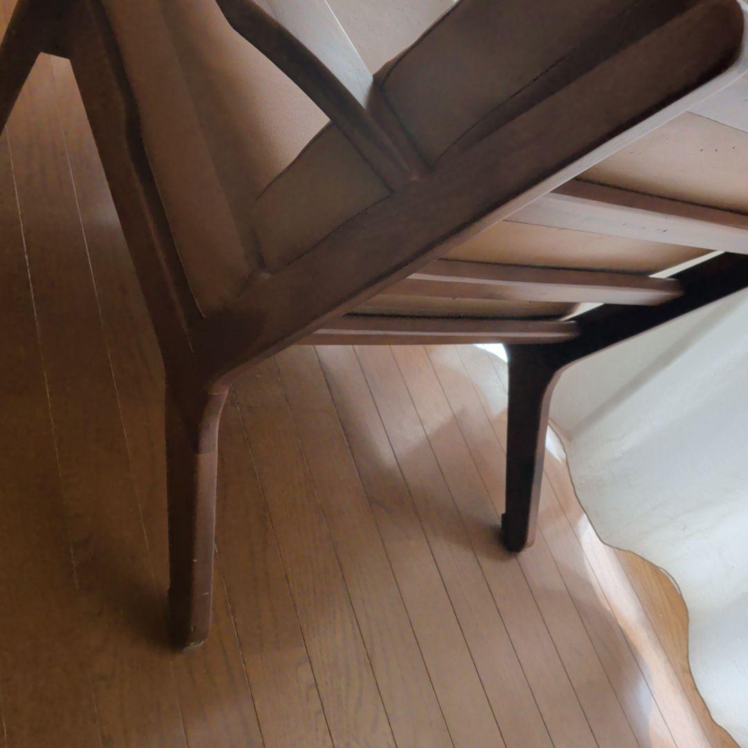 ブラウンレザー調 1人掛けソファ