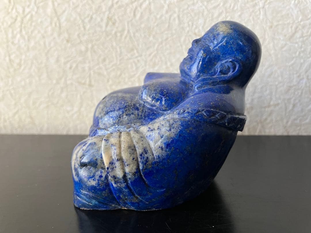 ラピスラズリ 布袋様　彫刻像　七福神