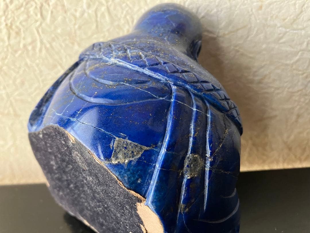 ラピスラズリ 布袋様　彫刻像　七福神