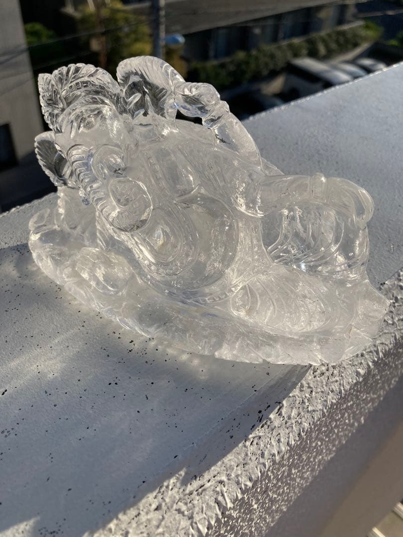 【最高品質】ヒマラヤ水晶ガネーシャ涅槃像　パワーストーン　天然石　インテリア