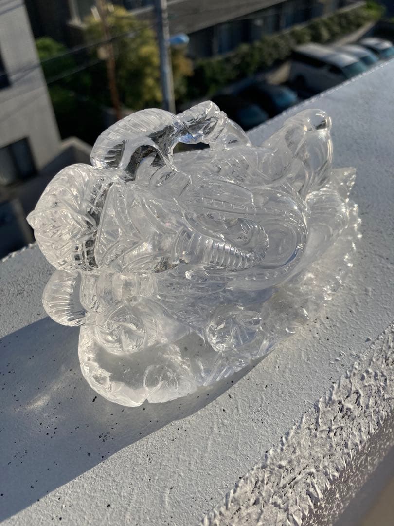 【最高品質】ヒマラヤ水晶ガネーシャ涅槃像　パワーストーン　天然石　インテリア