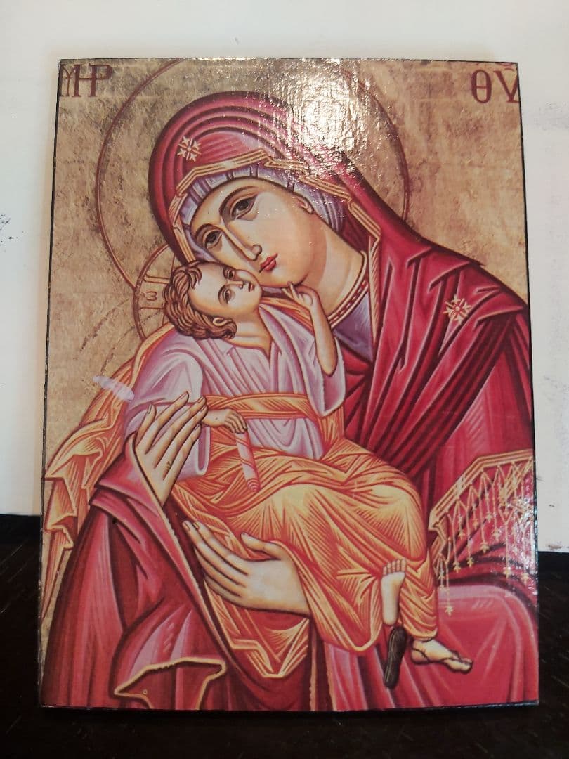 ルーマニア イコン 木製イコン 聖母子 マリア様 キリスト 正教 ルーマニア製