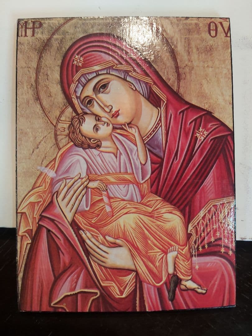 ルーマニア イコン 木製イコン 聖母子 マリア様 キリスト 正教 ルーマニア製