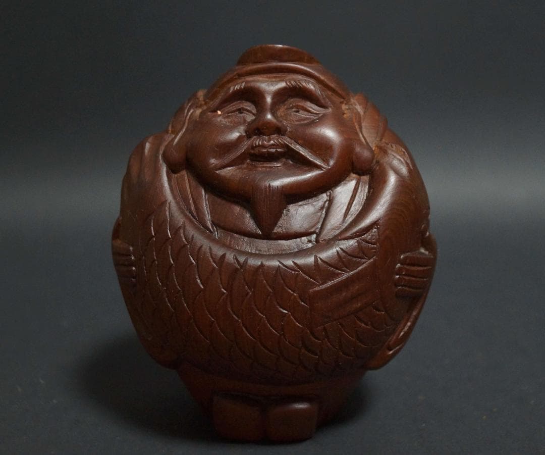 開運 細工木彫り『恵比寿/大黒天/寿老人』 三星福禄寿セット一刀彫り 縁起物置物