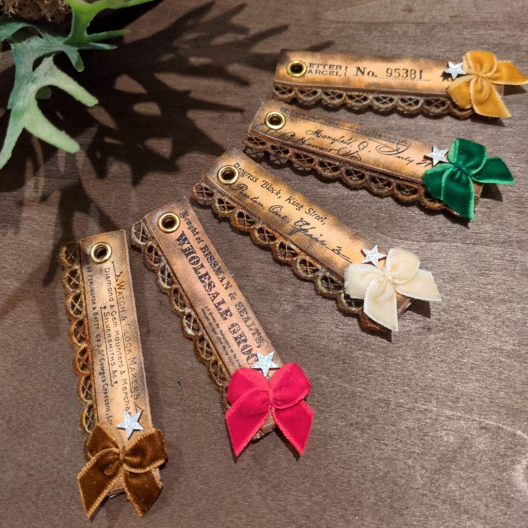 デニムリメイク☆レトロクラシックシャビーChristmasタグ✨️スタンダード色