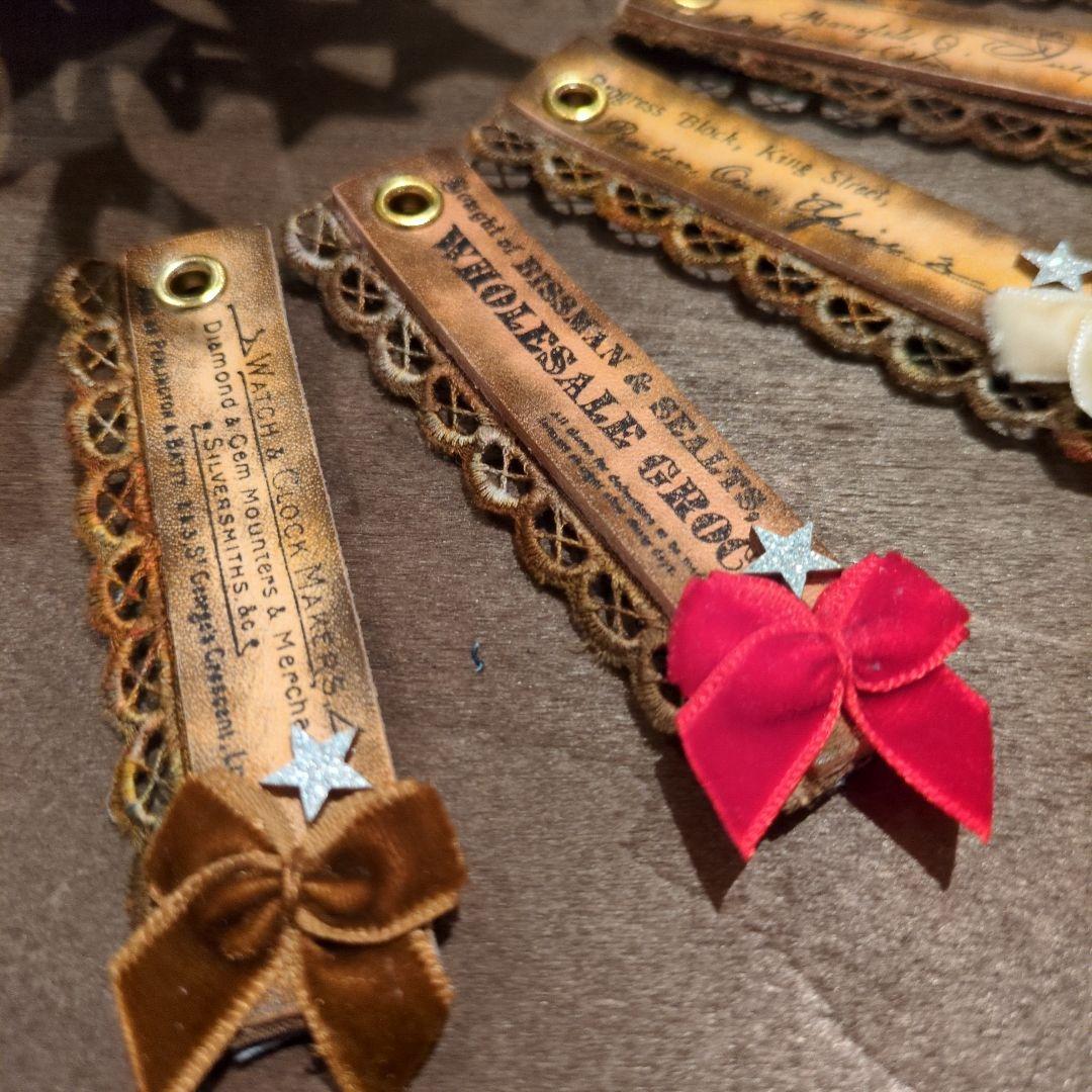 デニムリメイク☆レトロクラシックシャビーChristmasタグ✨️スタンダード色