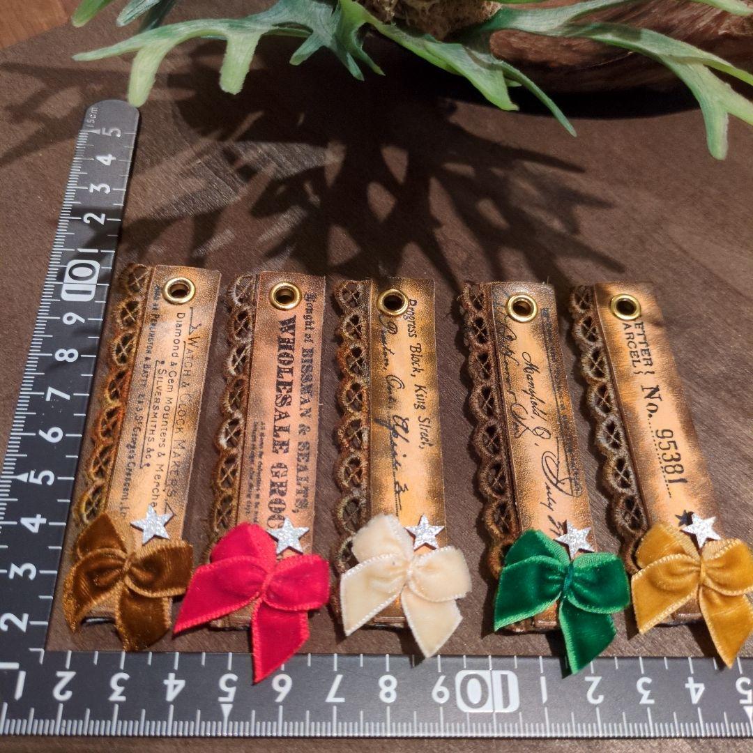 デニムリメイク☆レトロクラシックシャビーChristmasタグ✨️スタンダード色