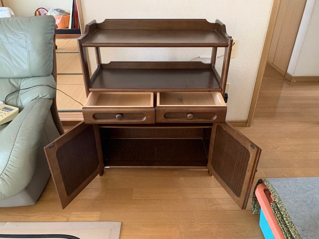 【yo-113】カリモク家具　karimoku ブラウン木製キャビネット