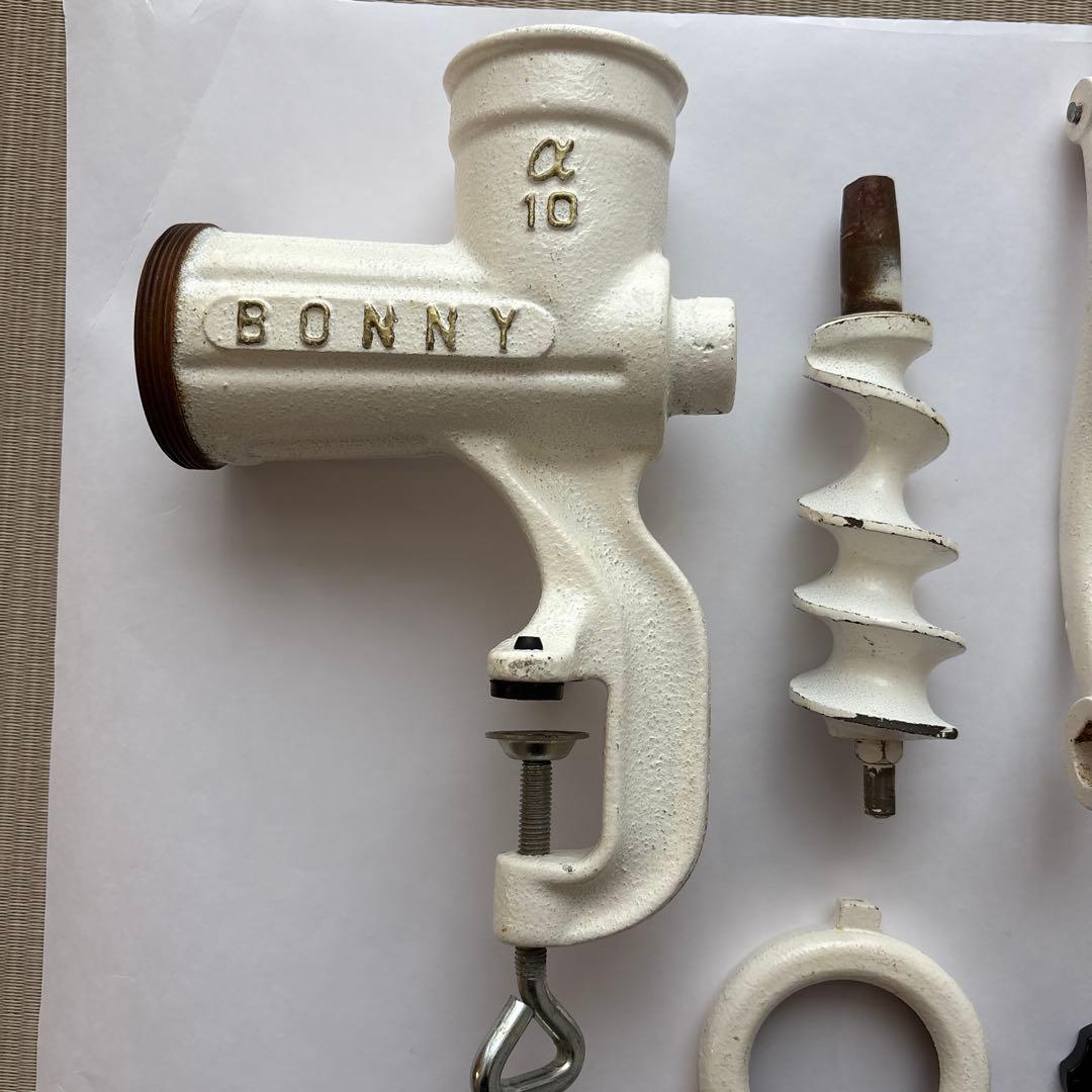 BONNY 手動ミンサー 手廻し式　味噌作り　白　ホワイト