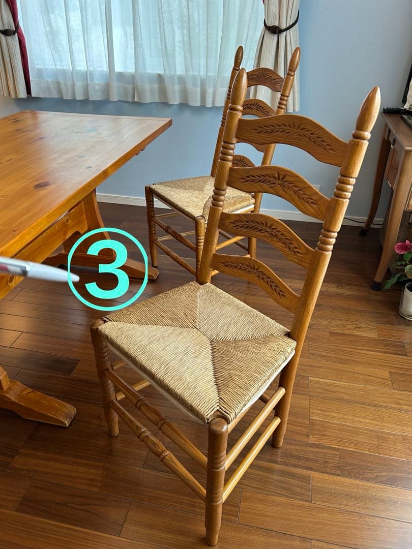 アントステラ(AUNT STELLA)のラダーバック・ダイニングチェア③リペア