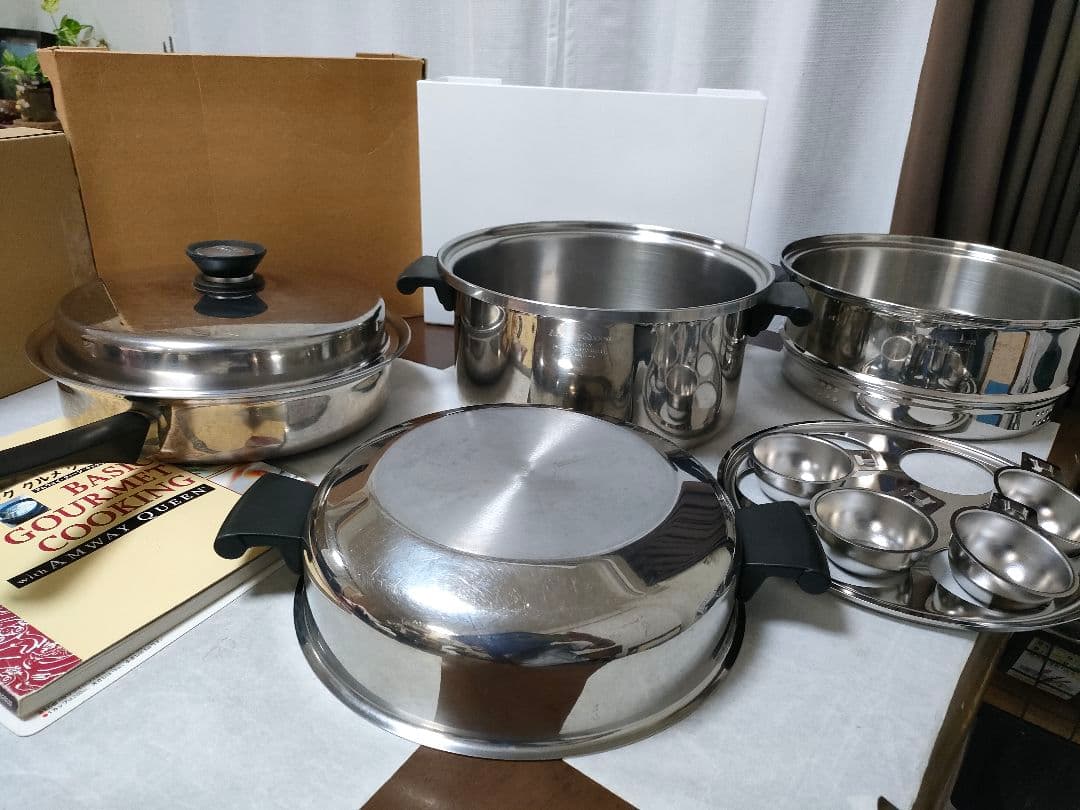 アムウェイクィーンまとめてセット　取り扱い説明書　レシピ本付き　フライパン蒸し器