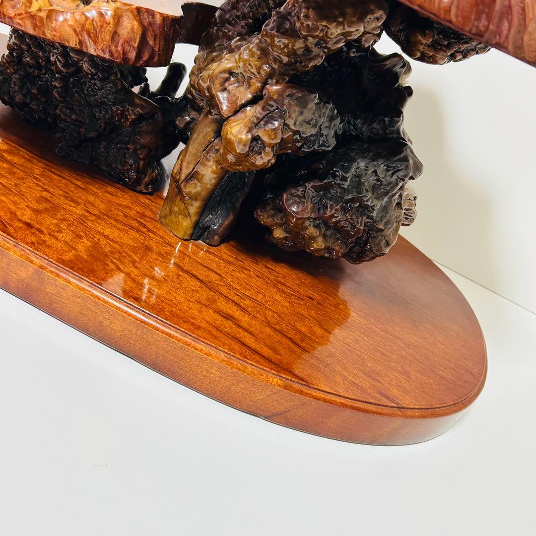 【超希少】本花梨瘤 玉杢 二段飾り台 花台 オブジェ 置物棚 飾棚 盆栽台