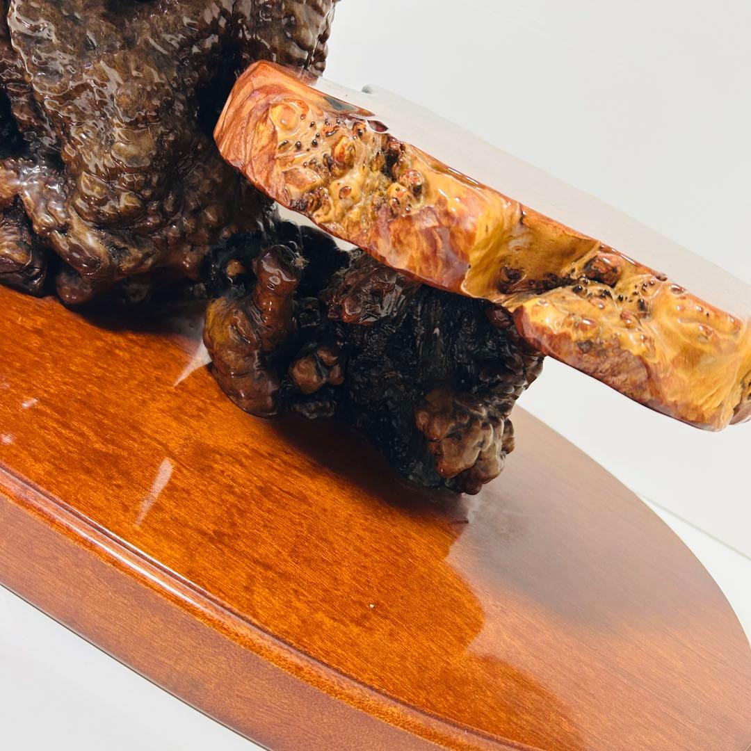 【超希少】本花梨瘤 玉杢 二段飾り台 花台 オブジェ 置物棚 飾棚 盆栽台