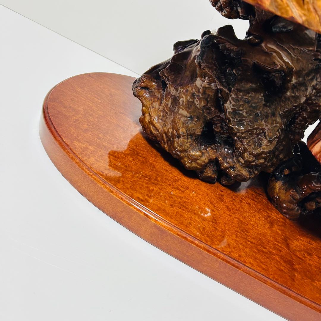 【超希少】本花梨瘤 玉杢 二段飾り台 花台 オブジェ 置物棚 飾棚 盆栽台