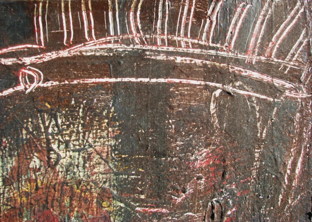 本日17時まで雪値下げ！前衛美術,西口典子「想」10号油彩,重厚深淵なマチエル