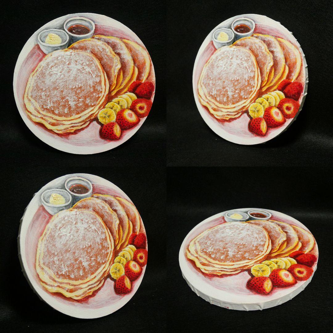油絵 油彩 油彩画 絵 絵画 円形【バターミルクパンケーキ】