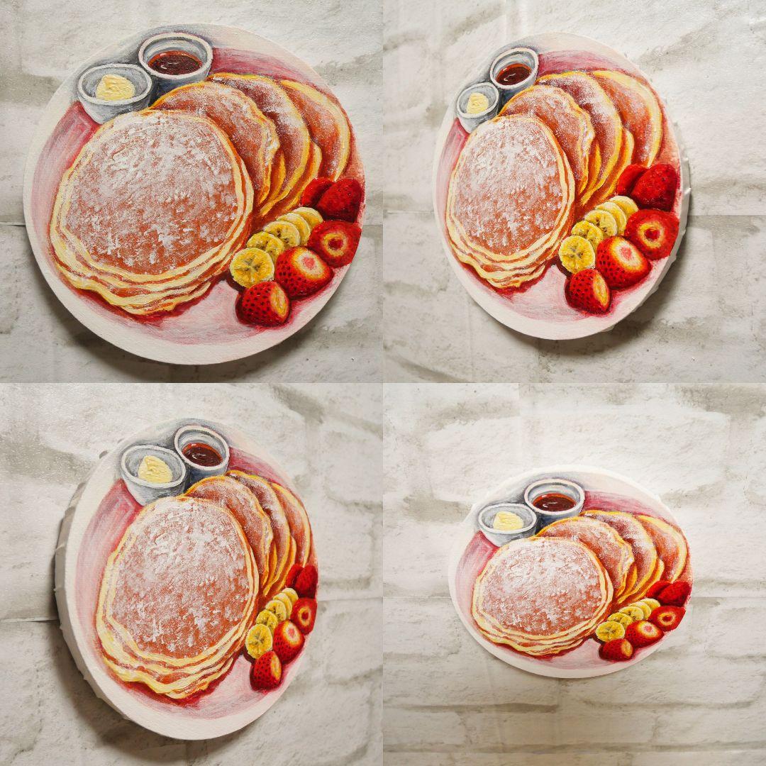 油絵 油彩 油彩画 絵 絵画 円形【バターミルクパンケーキ】