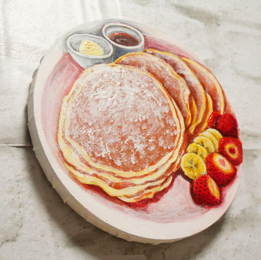 油絵 油彩 油彩画 絵 絵画 円形【バターミルクパンケーキ】