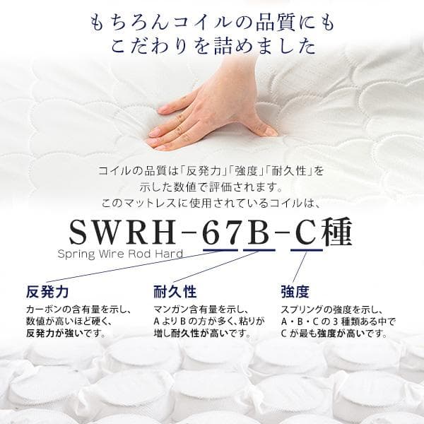 ポケットコイルマットレス スリムショートシングル ブラック [7159]