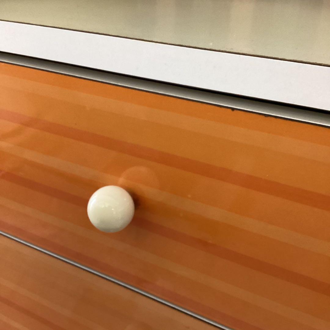 昭和レトロ 本棚 引き出し4段 レトロポップ 食器棚 飾り棚 シェルフ オレンジ