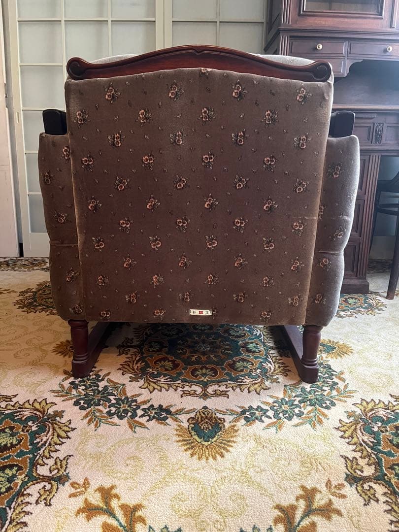 新象 シングルソファ 1P アンティーク 花柄 インテリア