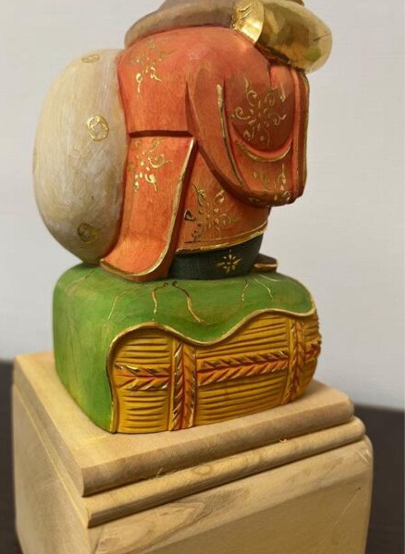 大黒天　新品　美品　仏像　木彫　商売繁盛　柘植　開運