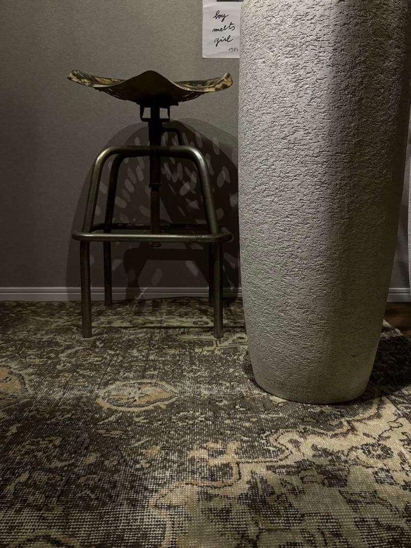 トルコヴィンテージラグ 大判165x286メダリオン グレージュ-最新情報