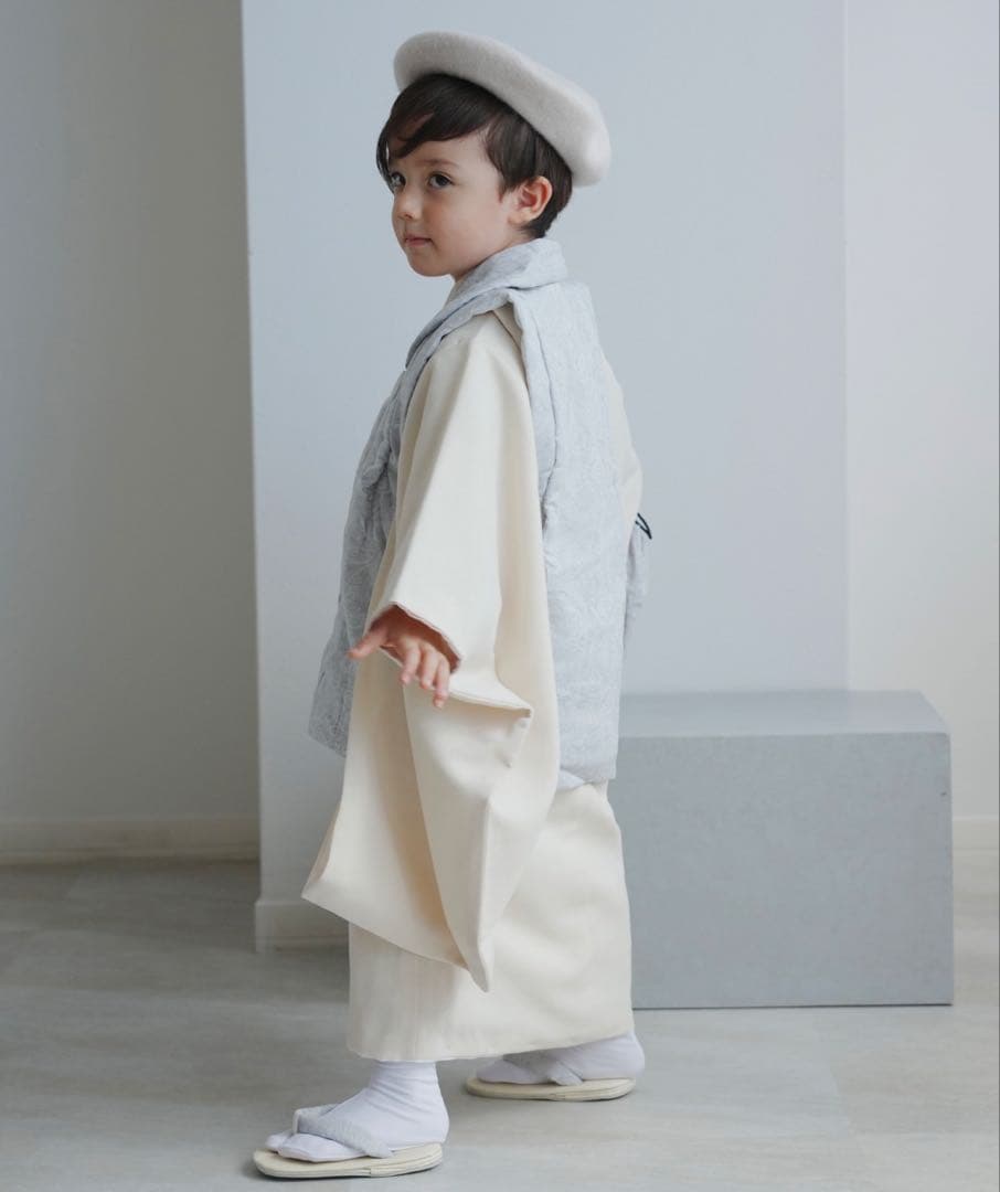 七五三　３歳　被布コートセット 男の子 utatane ジャガード　正月　お正月