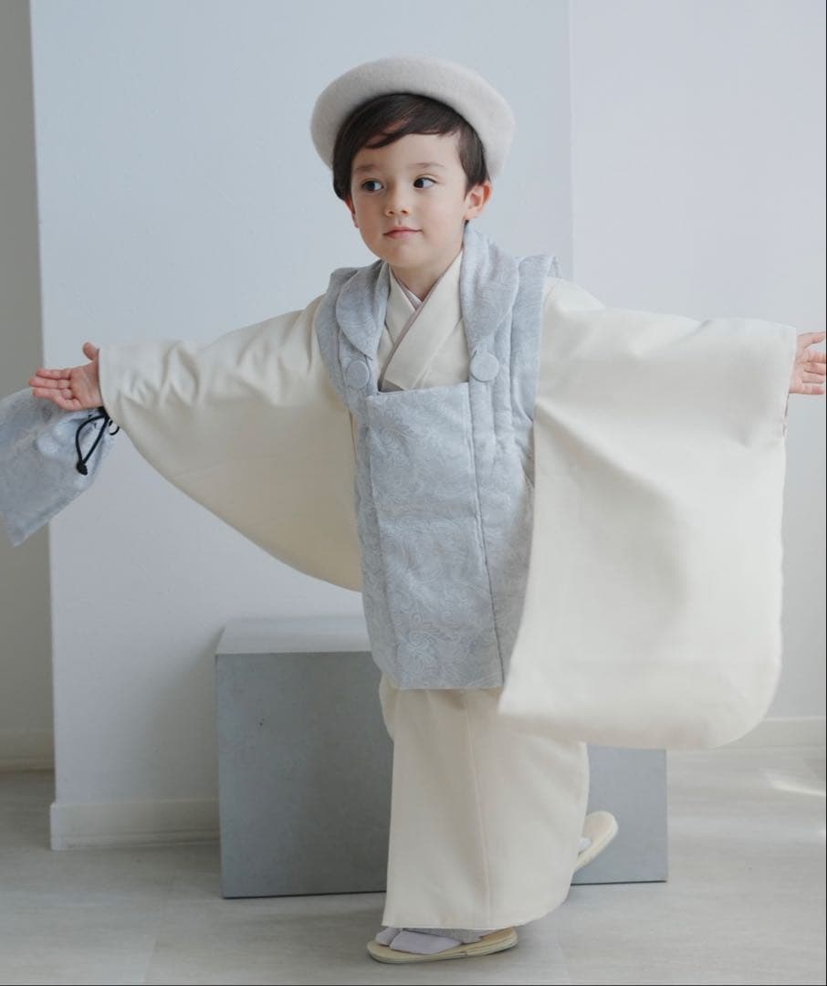 七五三　３歳　被布コートセット 男の子 utatane ジャガード　正月　お正月