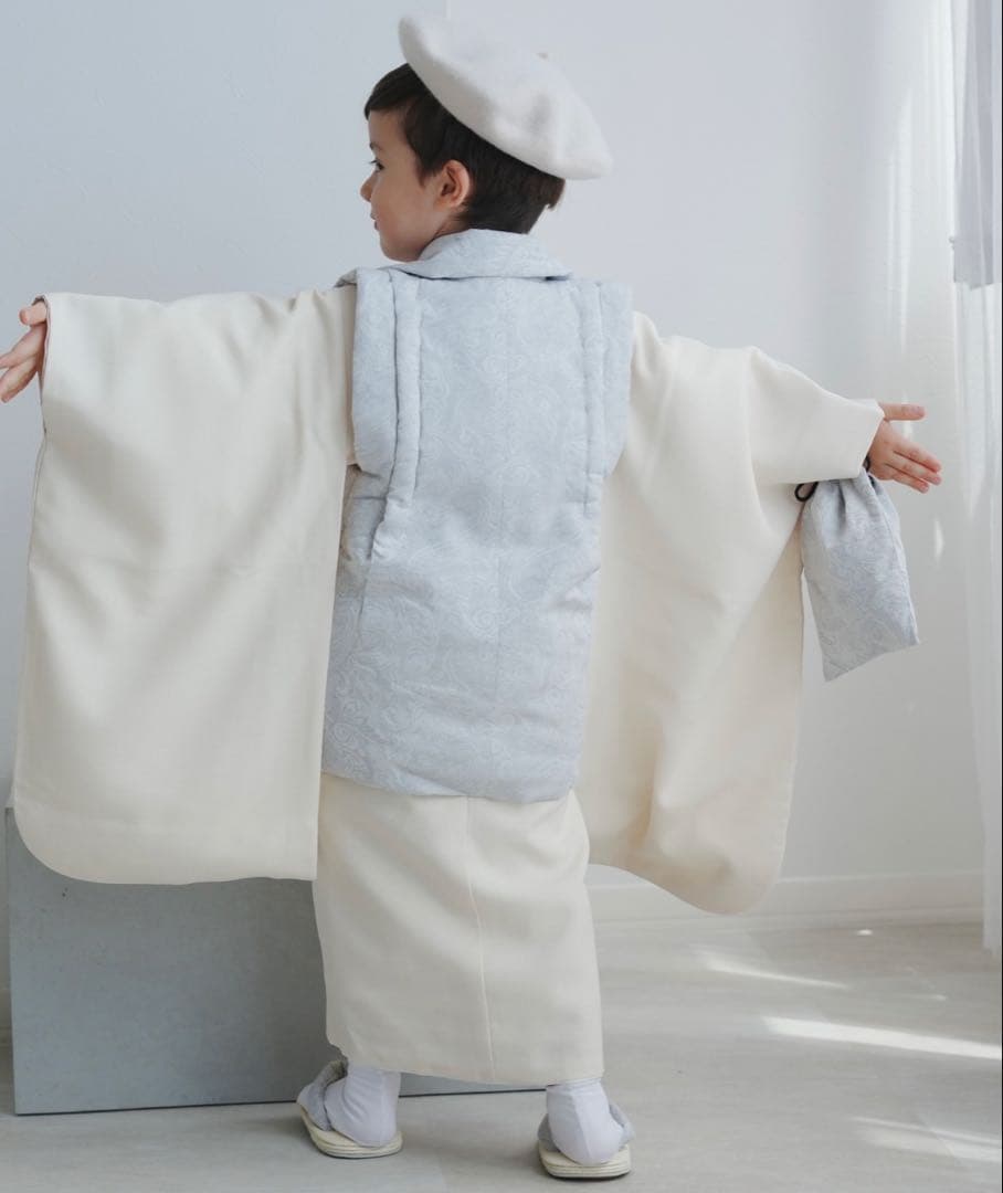 七五三　３歳　被布コートセット 男の子 utatane ジャガード　正月　お正月